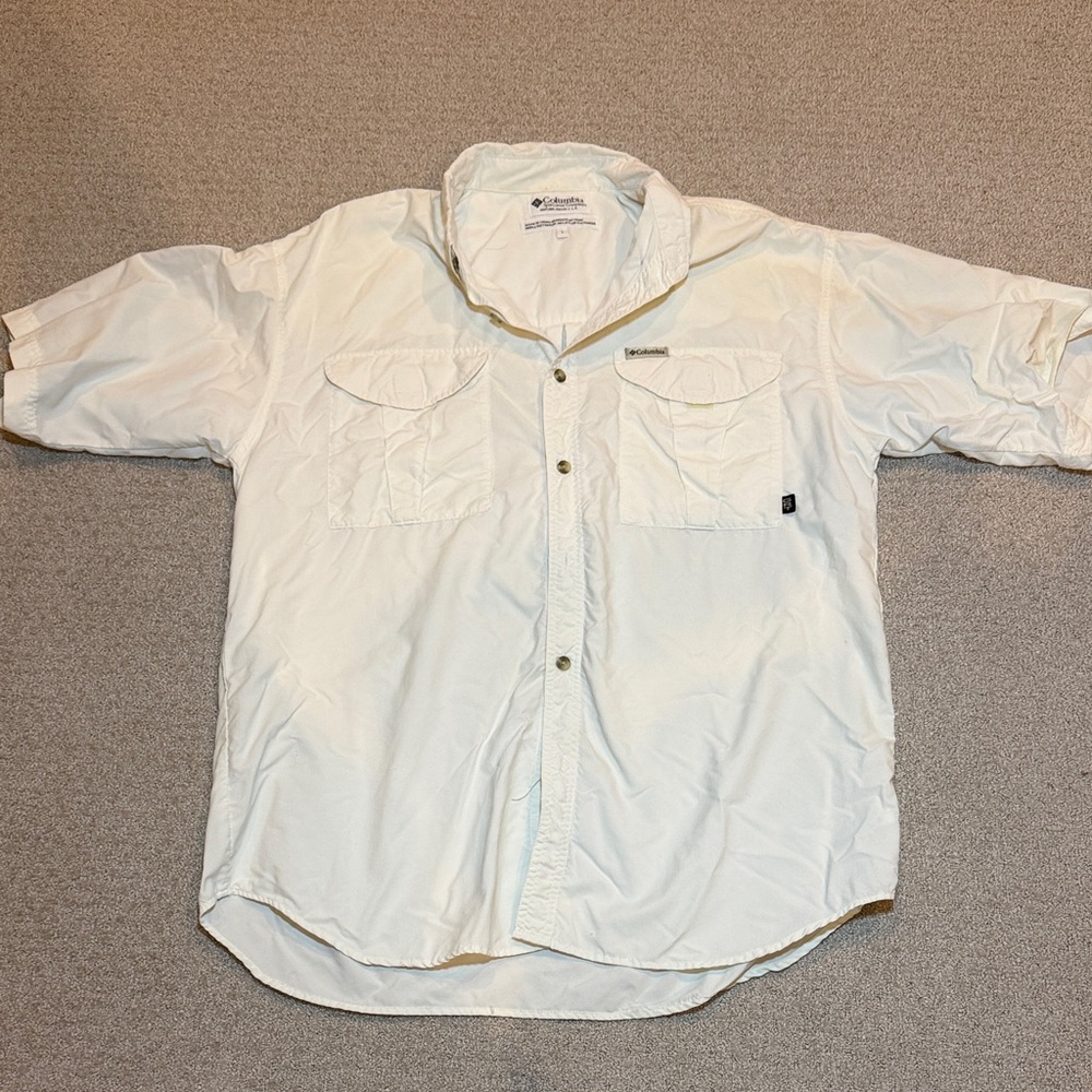Columbia Ivory Button-Up Short Sleeve Shirt - Picture 3 of 4